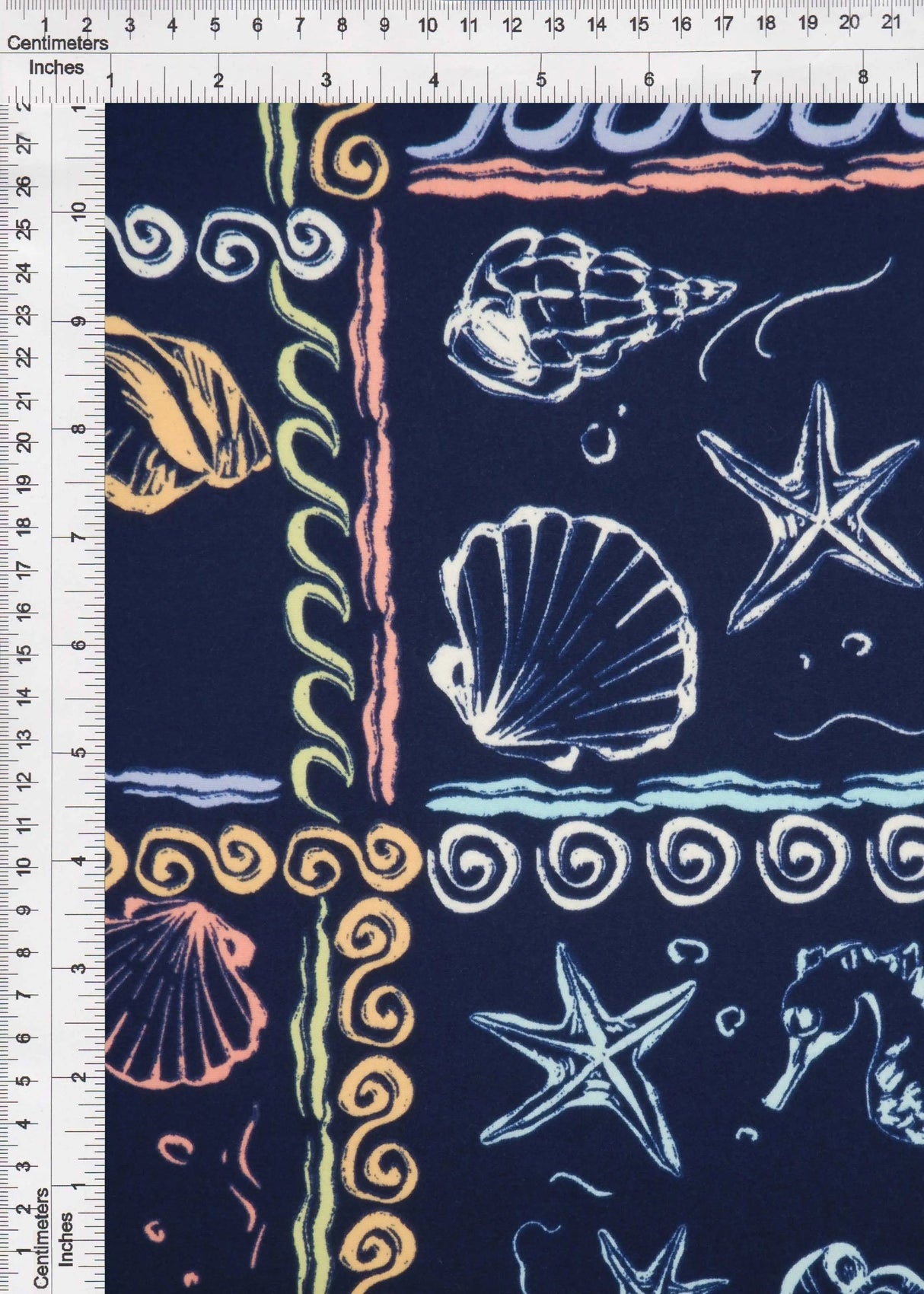 1 Yard DTY Brushed Under the Sea Print Fabric 170 GSM Polyester Spandex Blend 58/60" Width