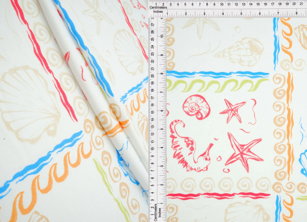 58/60" Width Under the Sea Brushed DTY Print Fabric 96 Percent Polyester 4 Percent Spandex Soft Stretch Knit