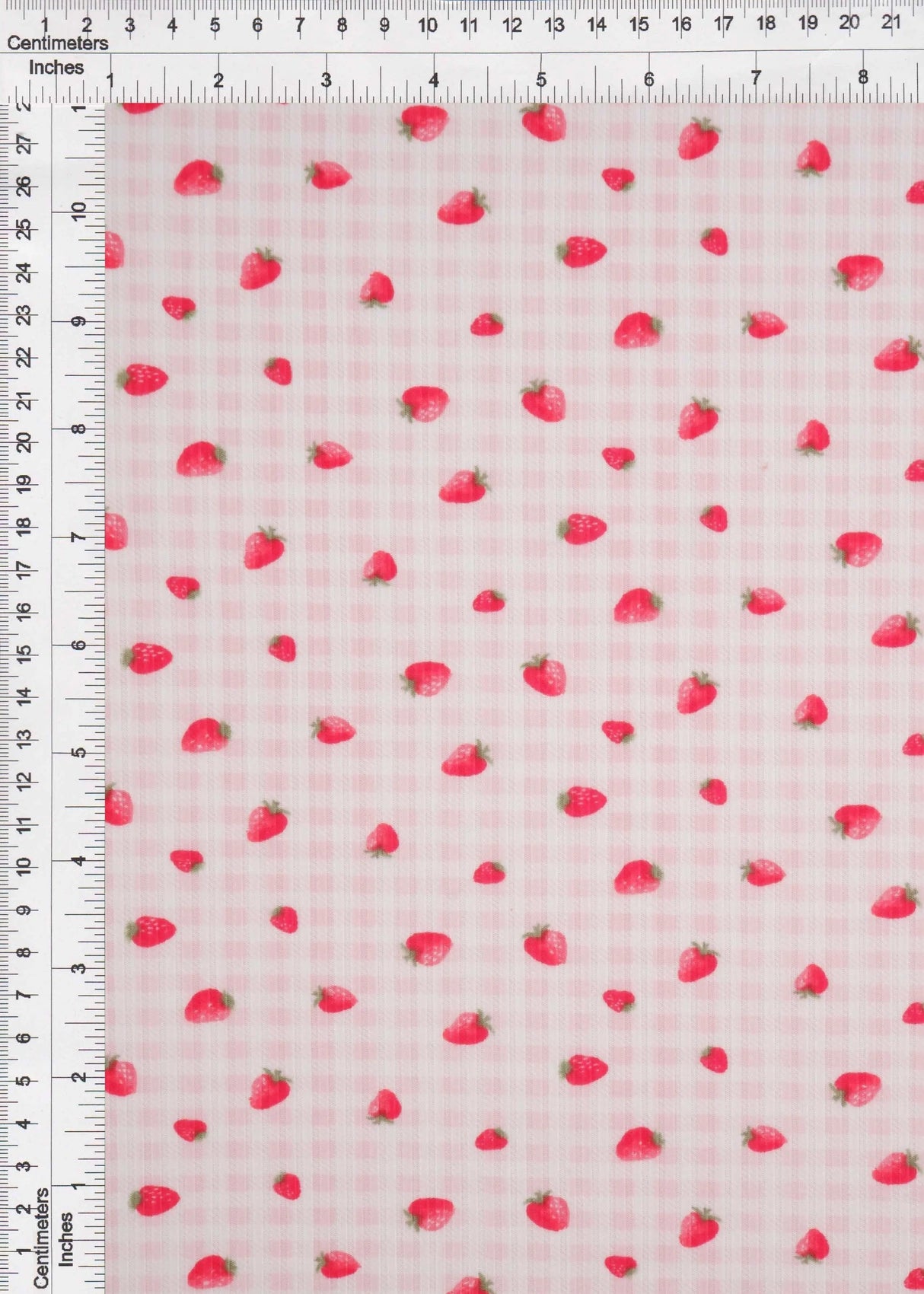 Soft Stretchy 4x2 Yummy Rib Fabric with Strawberry Print 58/60" Wide Polyester Spandex Blend
