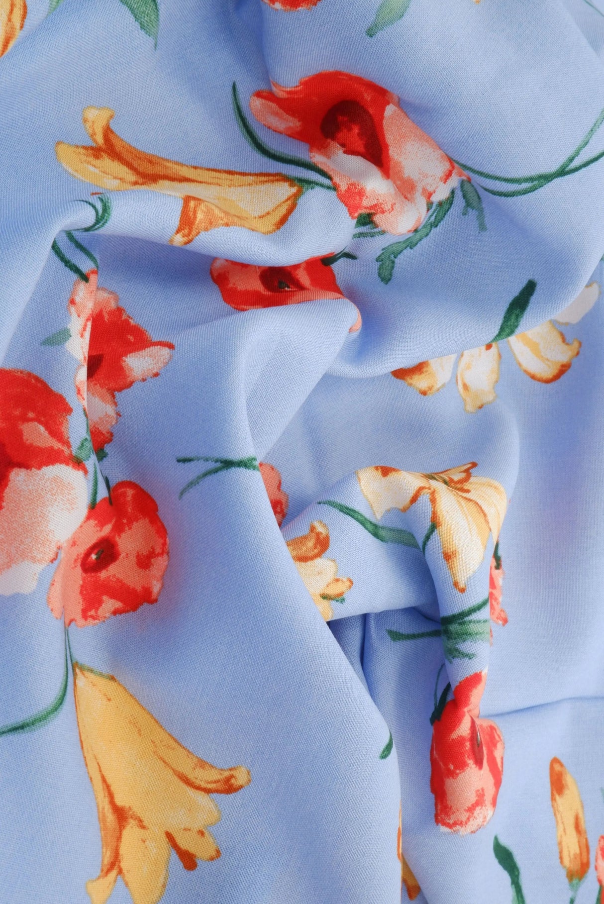 Rayon Challis Floral Print Fabric Lightweight Woven, 54" Wide Soft Drape