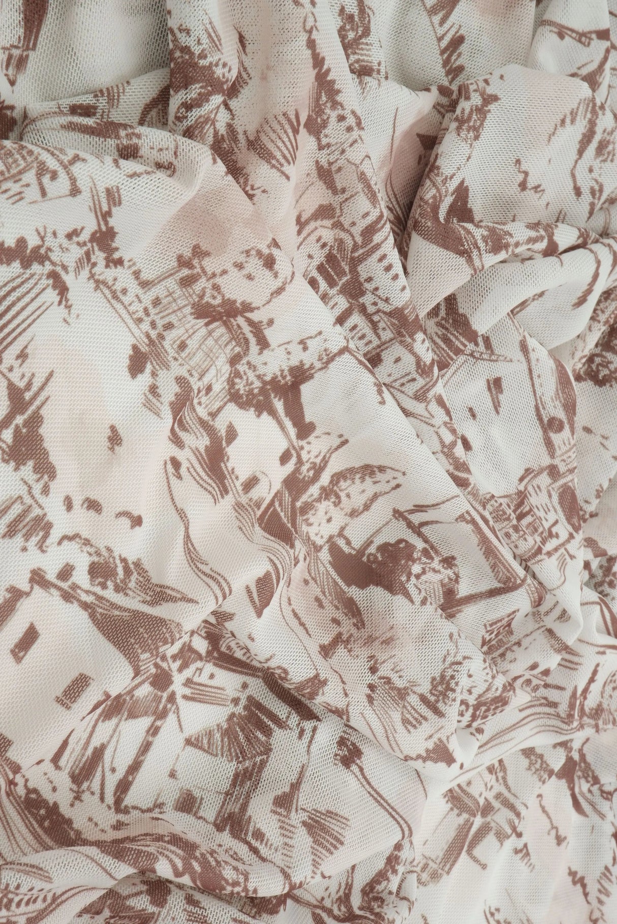 Digital Toile Mesh Print Fabric Lightweight Stretch Polyester Spandex 56/58” Wide