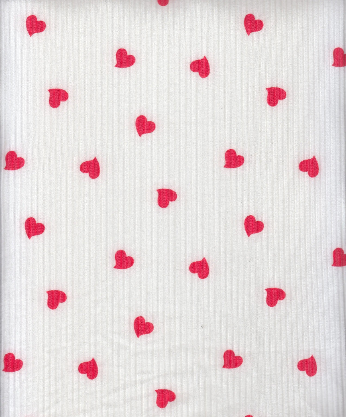 1 Yard 4x2 Yummy Rib Heart Print Fabric 170 GSM Polyester Spandex Blend 58/60" Width