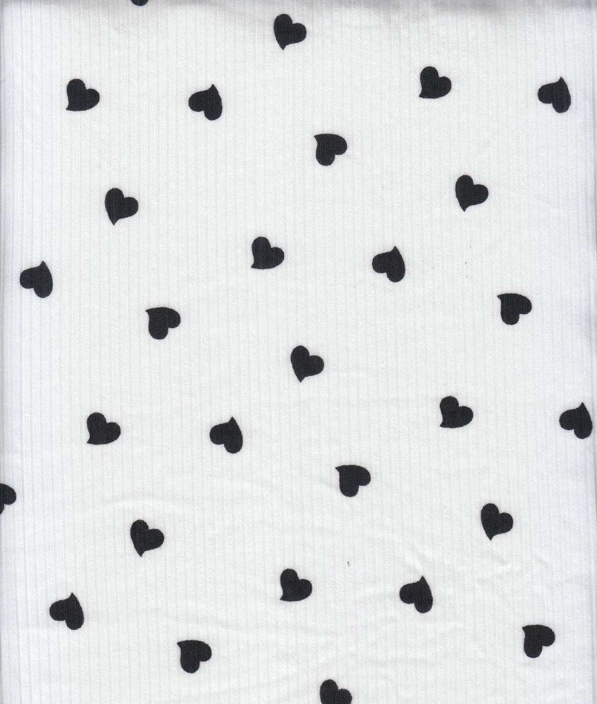 1 Yard 4x2 Yummy Rib Heart Print Fabric 170 GSM Polyester Spandex Blend 58/60" Width