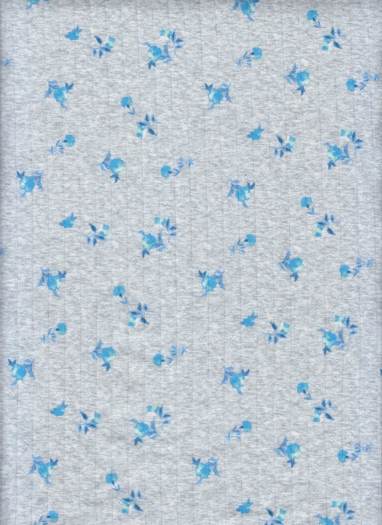 1 Yard 93% Polyester 7% Spandex Cotton-Style Pointelle Ditsy Floral Digital Print Fabric 58/60" Width