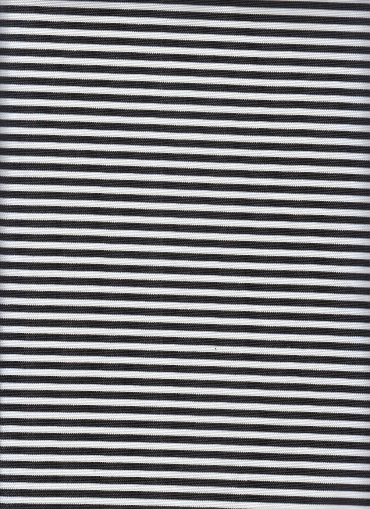 1 Yard Yarn Dye Small Stripe Ponte Fabric 285 GSM Polyester Spandex Blend 58/60" Width
