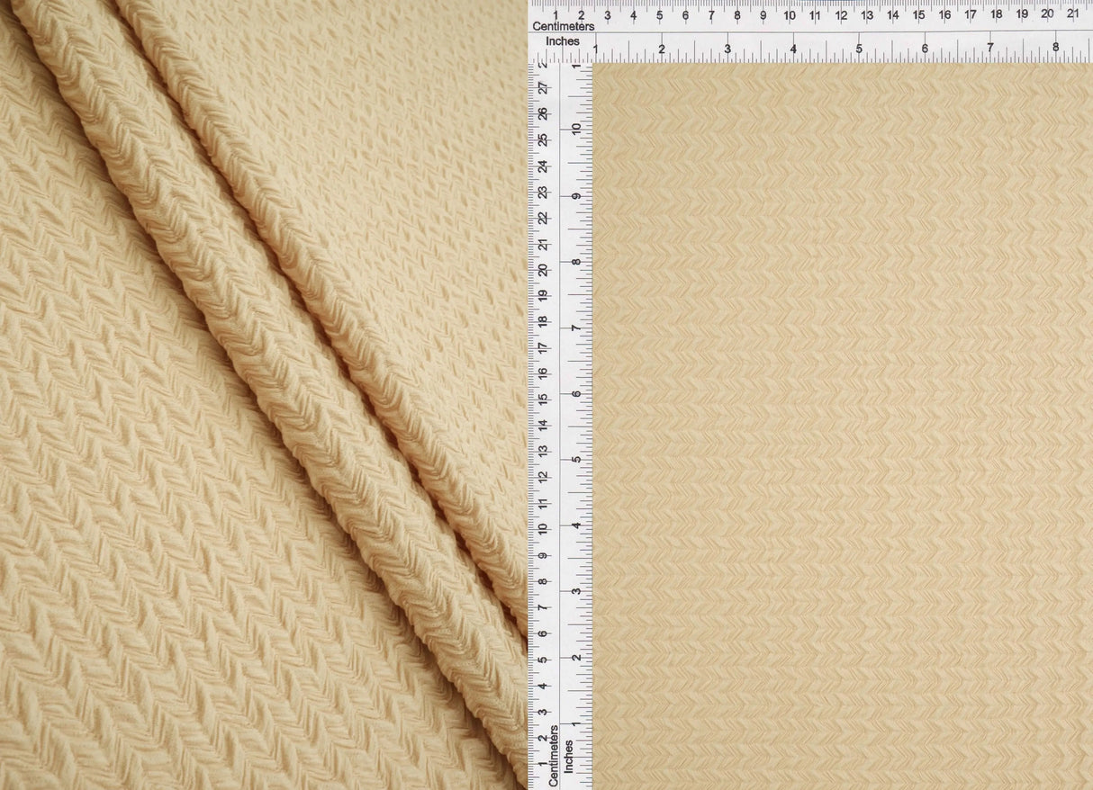 1 Yard Herringbone Texture Jacquard Solid Fabric 220 GSM Polyester Spandex Blend 58/60" Width