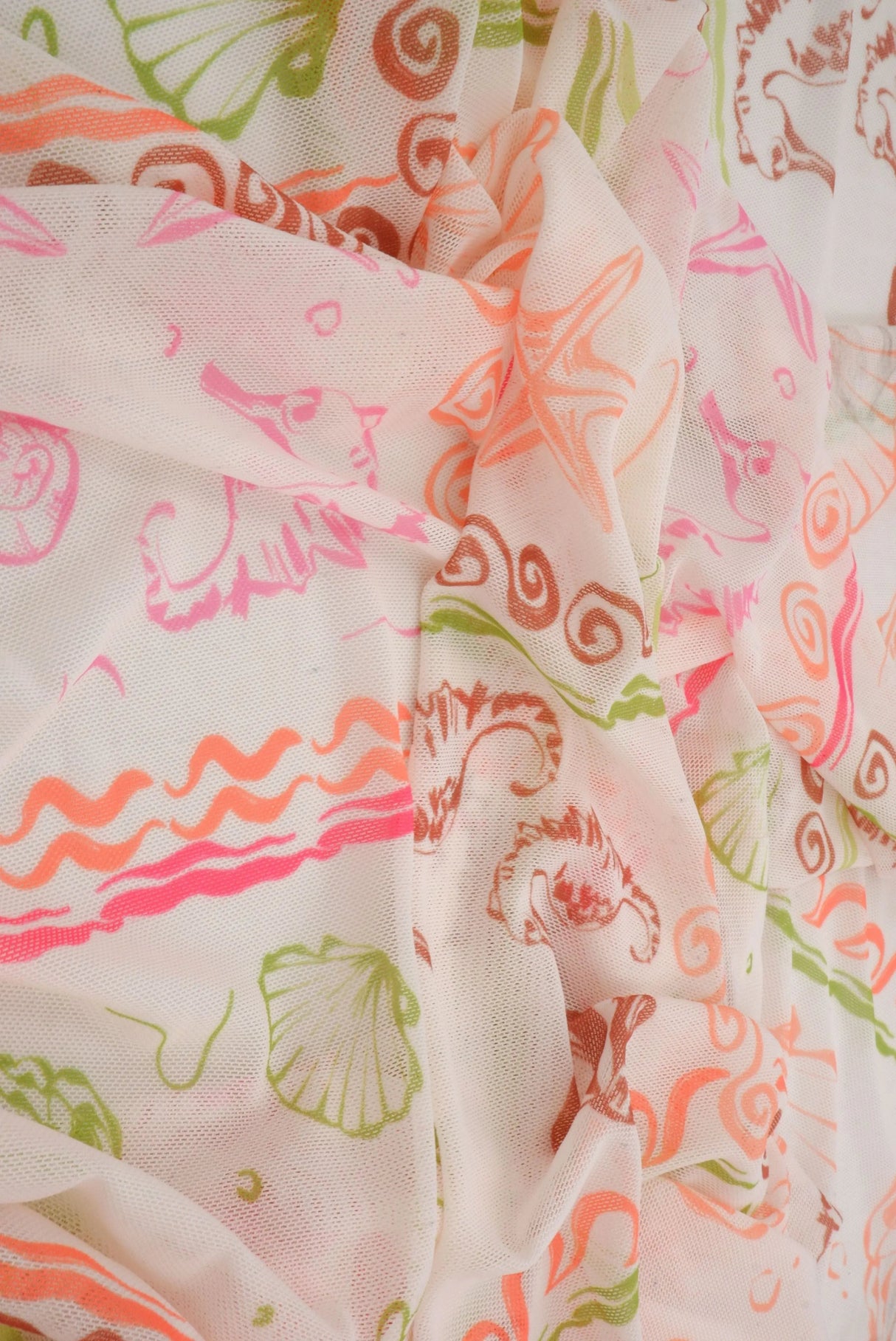 Under the Sea Digital Mesh Fabric Lightweight Stretch Sheer, 56/58” Wide Polyester Spandex