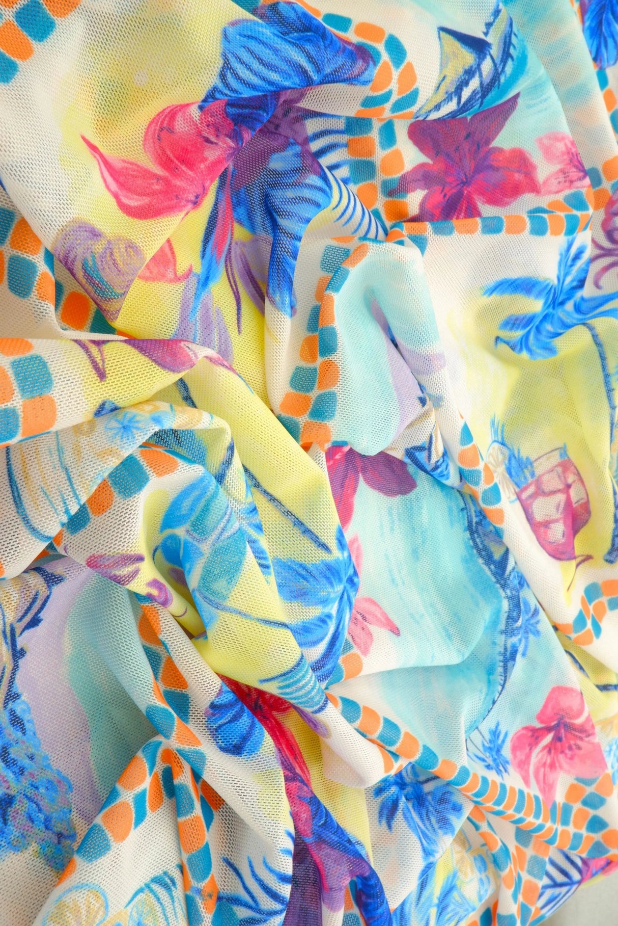 1 Yard Digital Scenery Mesh Knit Fabric, 56/58'' Wide Polyester Spandex Blend