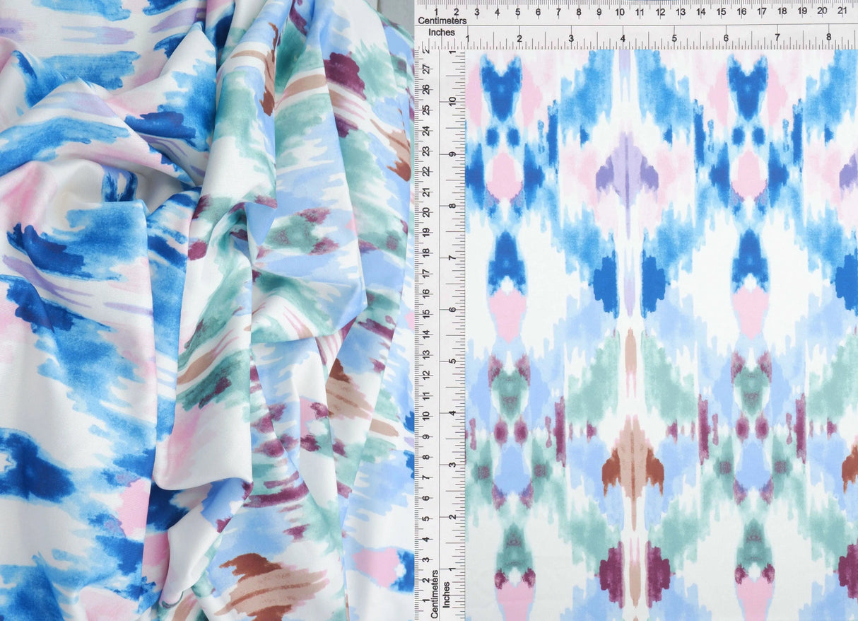 1 Yard DTY Aztec Tribal Digital Print Fabric 190 GSM Poly Spandex Stretch Knit 58/60" Width