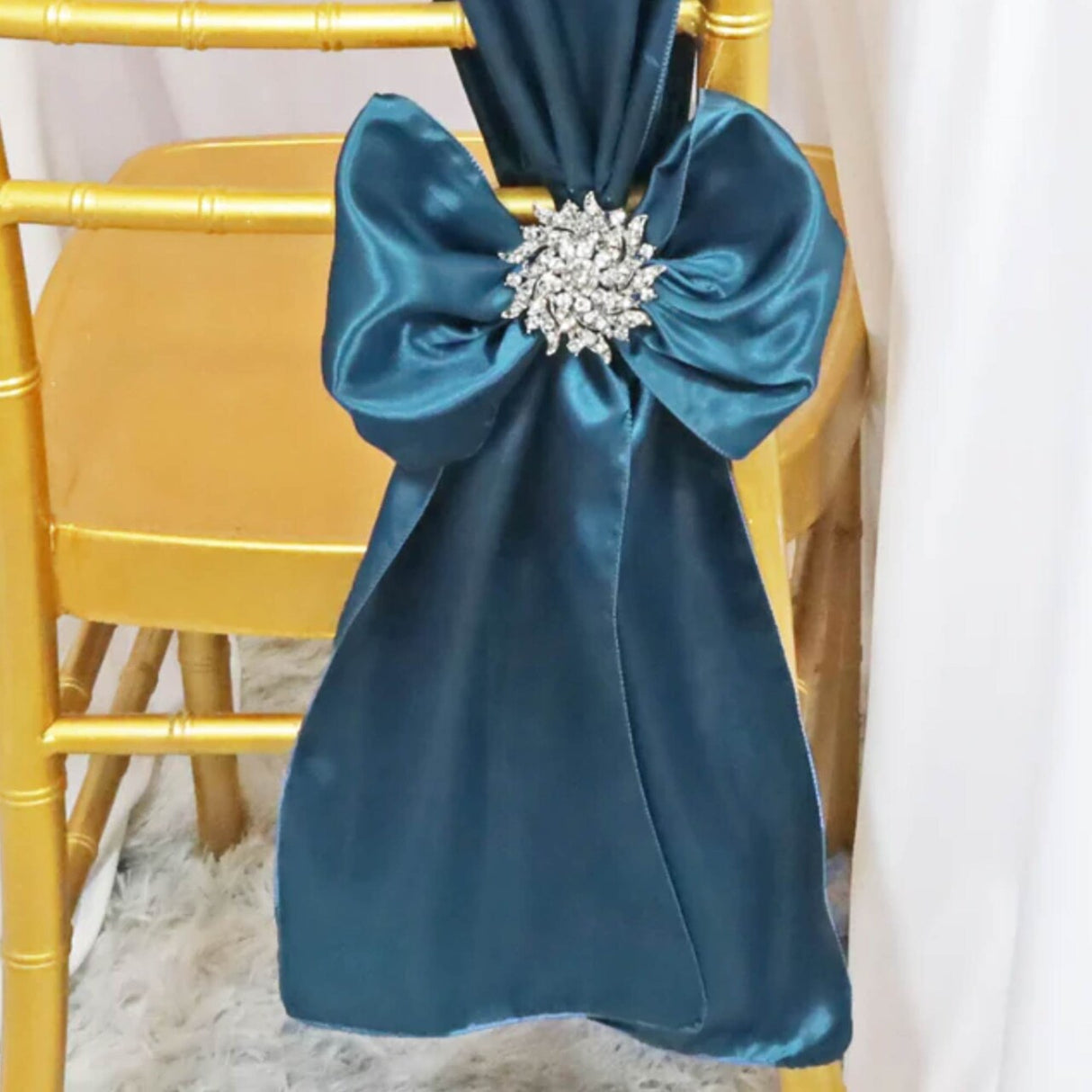 10 Pieces Serene Satin Chair Bands, 8"x108" Smooth Event Sashes