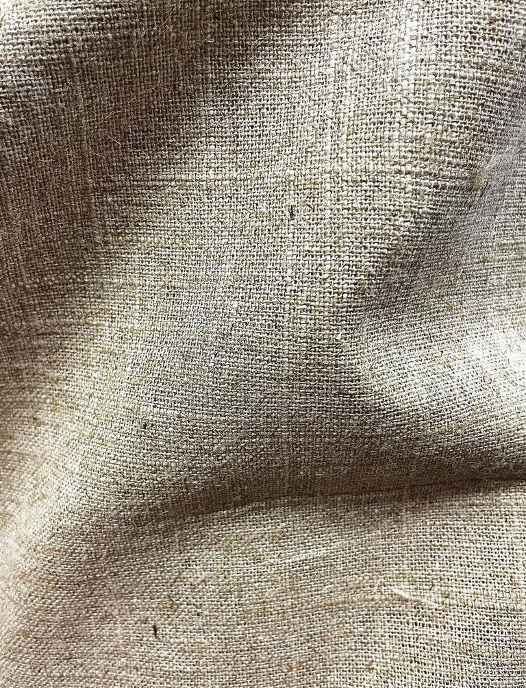 1 Yard Solid Natural Heavyweight Pure Linen Fabric 11 oz Raw Flat 62 Inches Wide