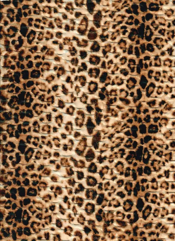 1 Yard Honeycomb Knit Jacquard Leopard Print Stretch Fabric 58 Inch Wide