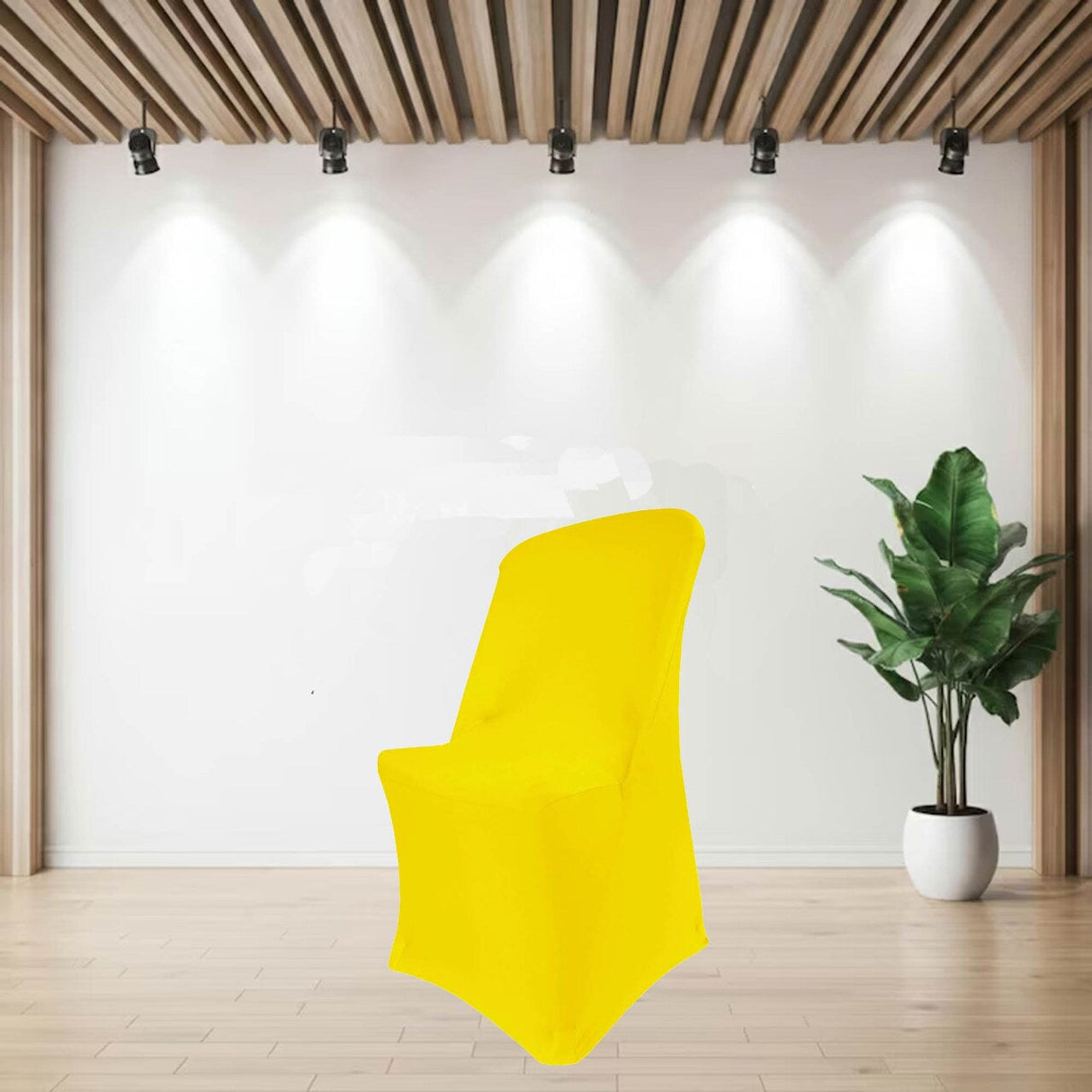 1 Piece Canary Yellow Stretch Chair Cover Premium Spandex for Lifetime Folding Chair