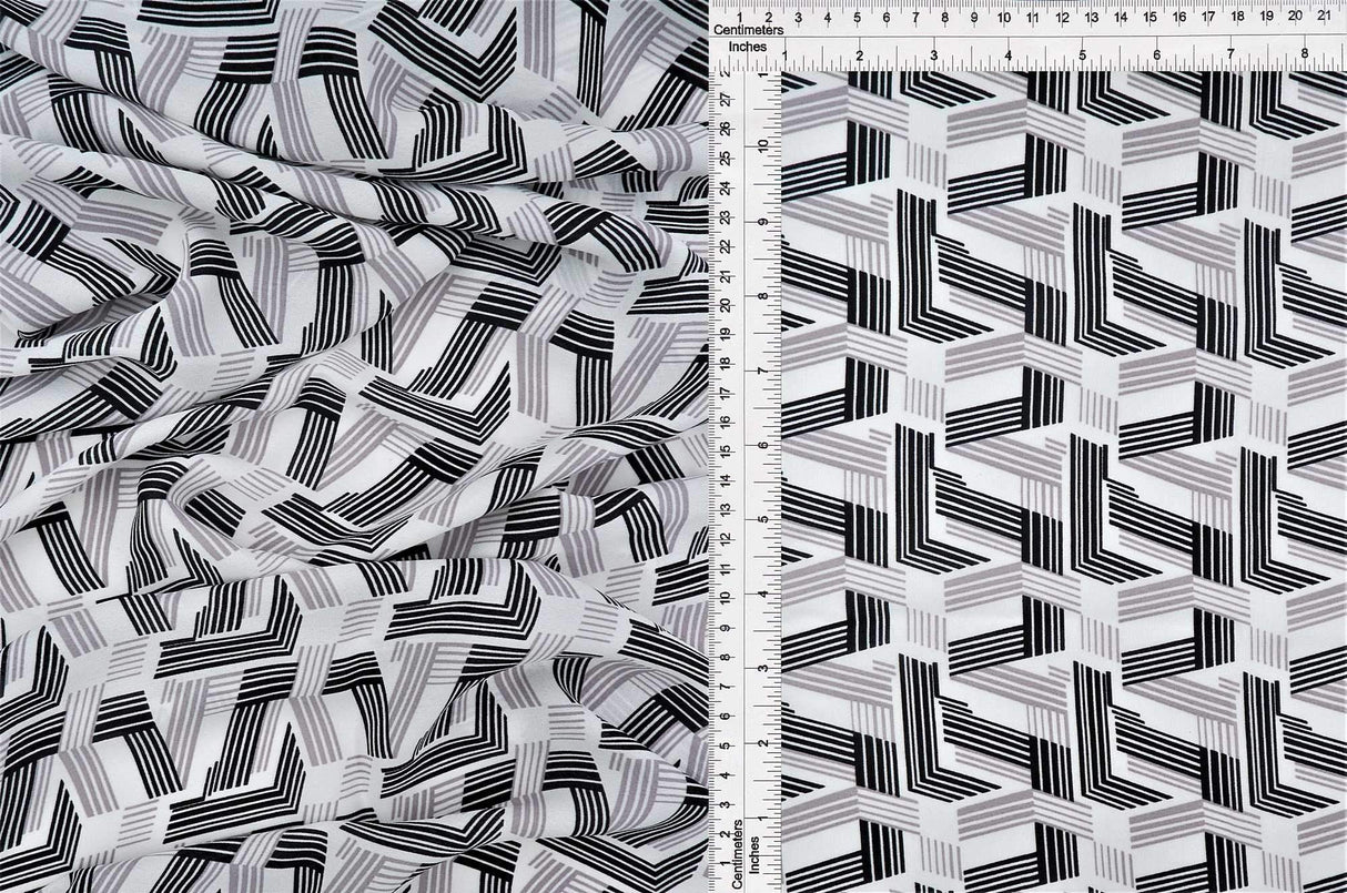 1 Yard Wool Dobby Geo Print Fabric, 57/58'' Wide 100% Polyester