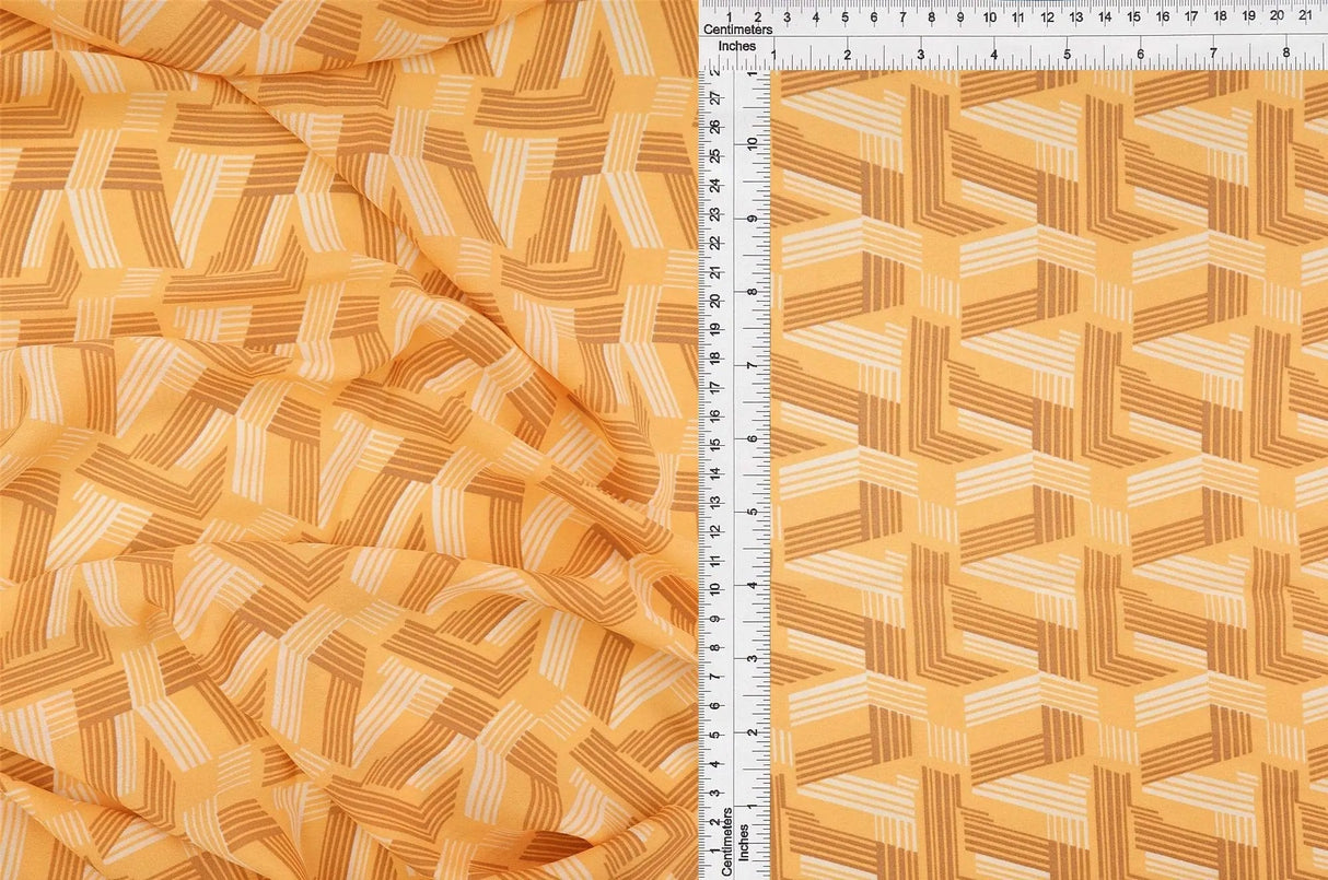 1 Yard Wool Dobby Geo Print Fabric, 57/58'' Wide 100% Polyester