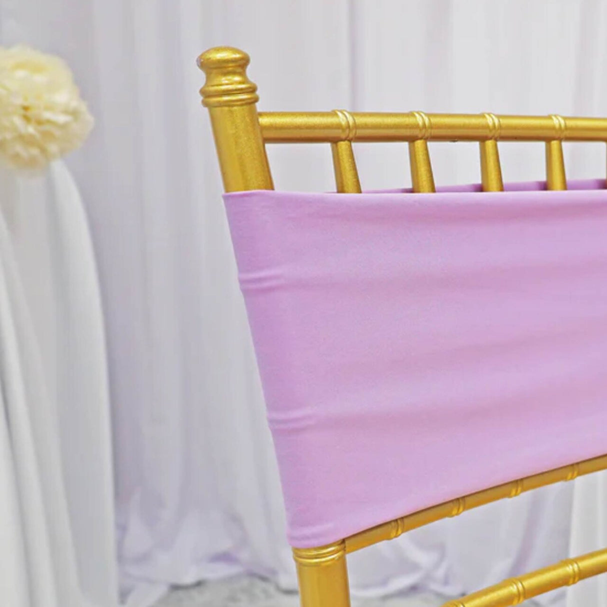 10 Pieces Elegant Lavender Stretch Spandex Chair Bands 7 x 13 Inches