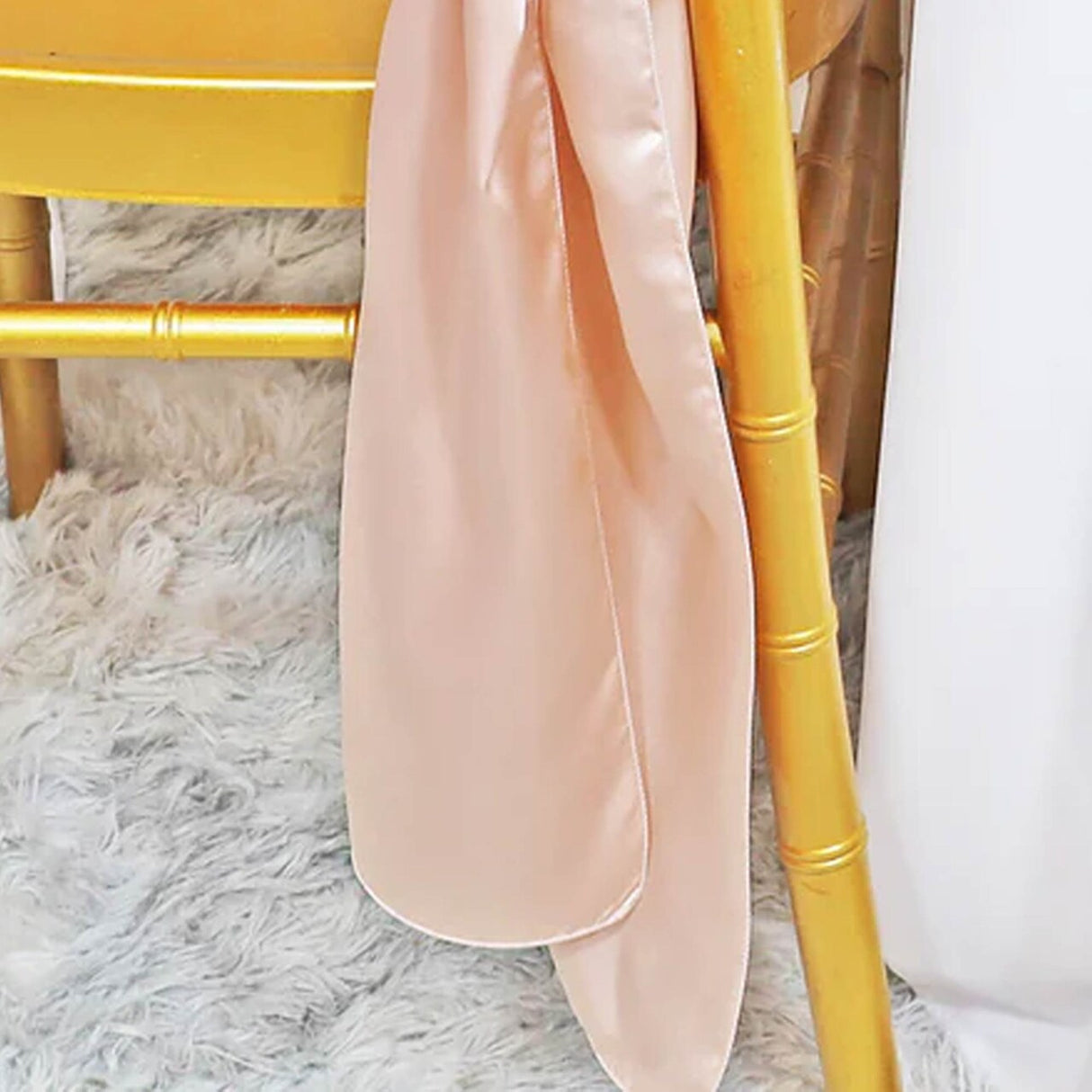 10 Pieces Blush Pink Or Rose Gold Satin Chair Sashes Elegant 8"x108" Event Decor