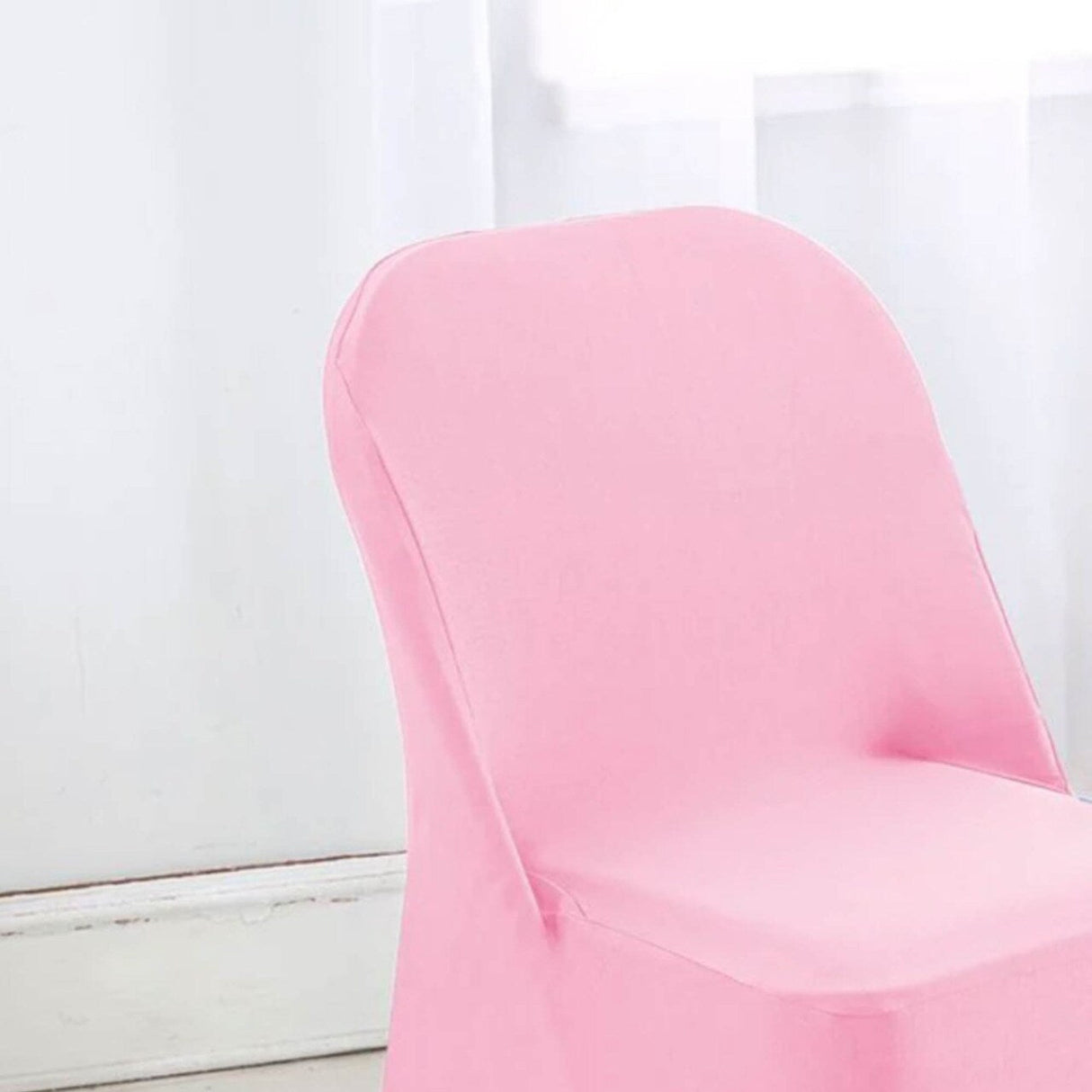 1 Piece Pink Stretch Spandex Chair Cover for Stylish Folding Seating