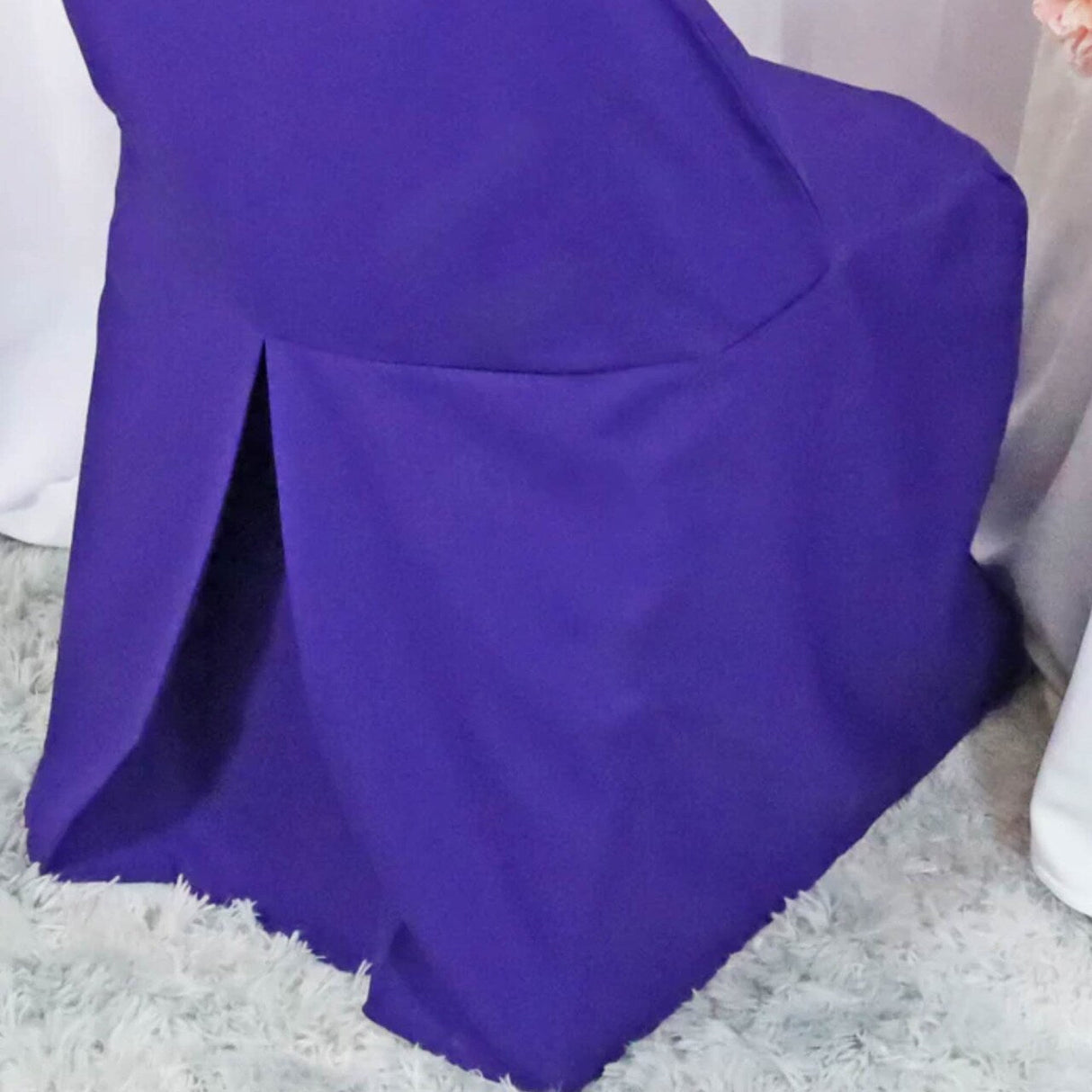 1 Piece Regency Purple Polyester Chair Cover Elegant Fit for Folding Chairs