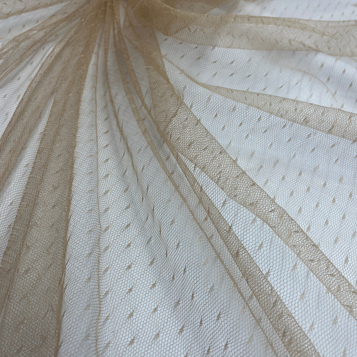 1 Yard 2 Way Stretch Dots Point Net Mesh Fabric for Bridal Gowns, Evening Dresses & Costumes 60"