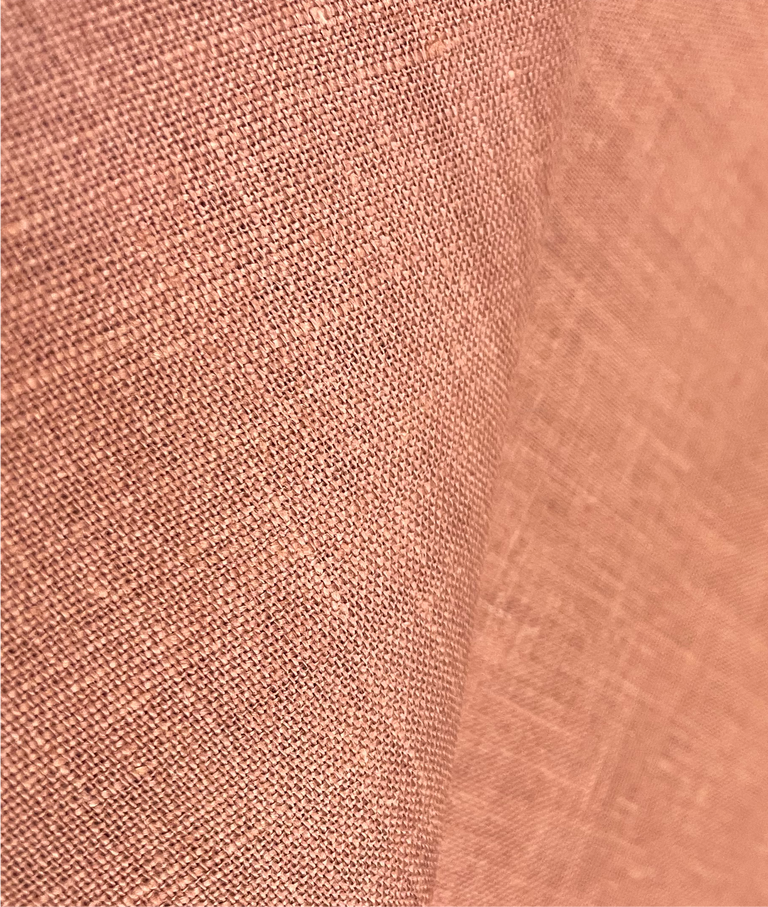 1 Yard Clay Pure Linen Fabric, Softened Finish 5.5 oz Midweight 57 Inches Wide