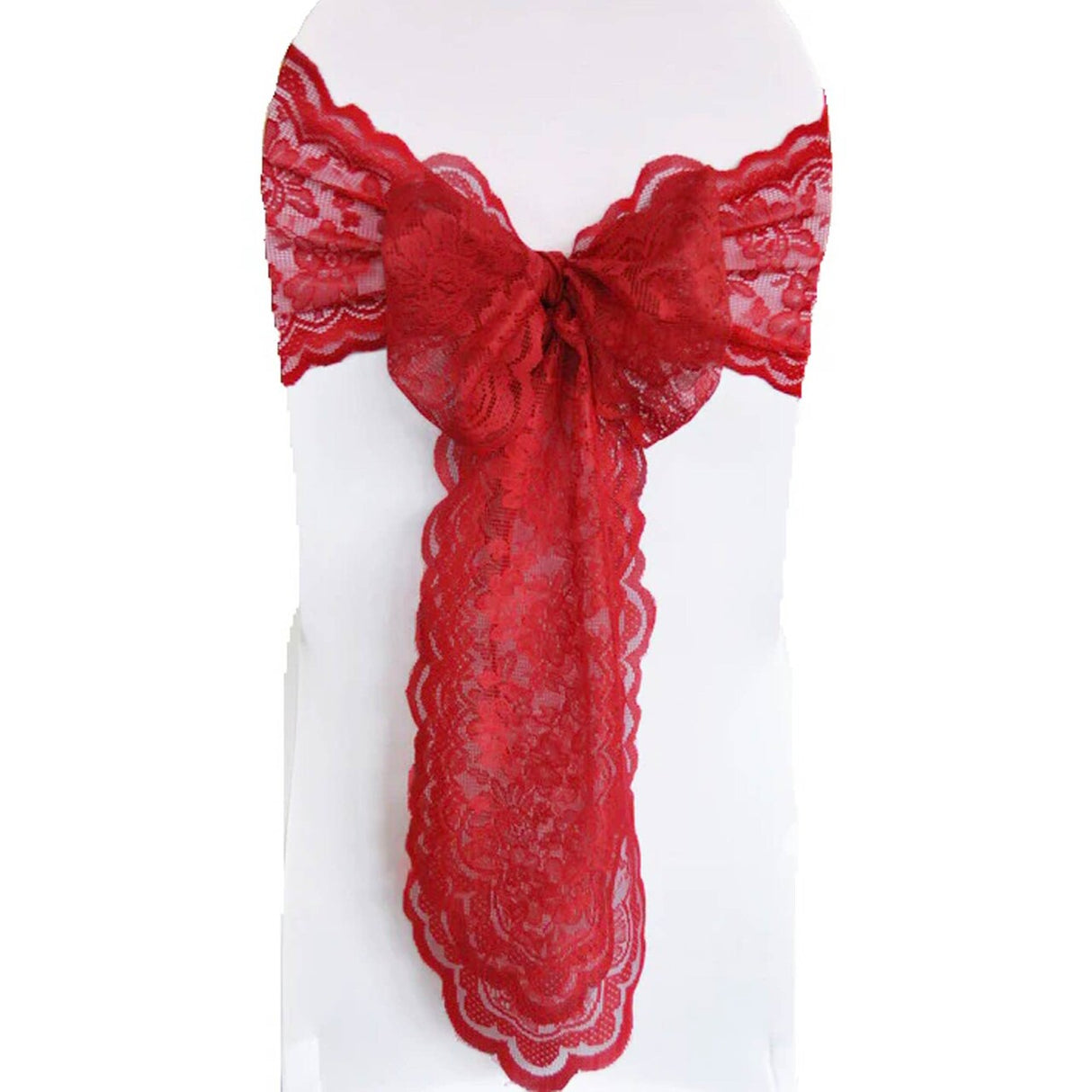 10 Pieces Apple Red Caspari Lace Chair Sashes Premium Event Decoration 9" x 108"