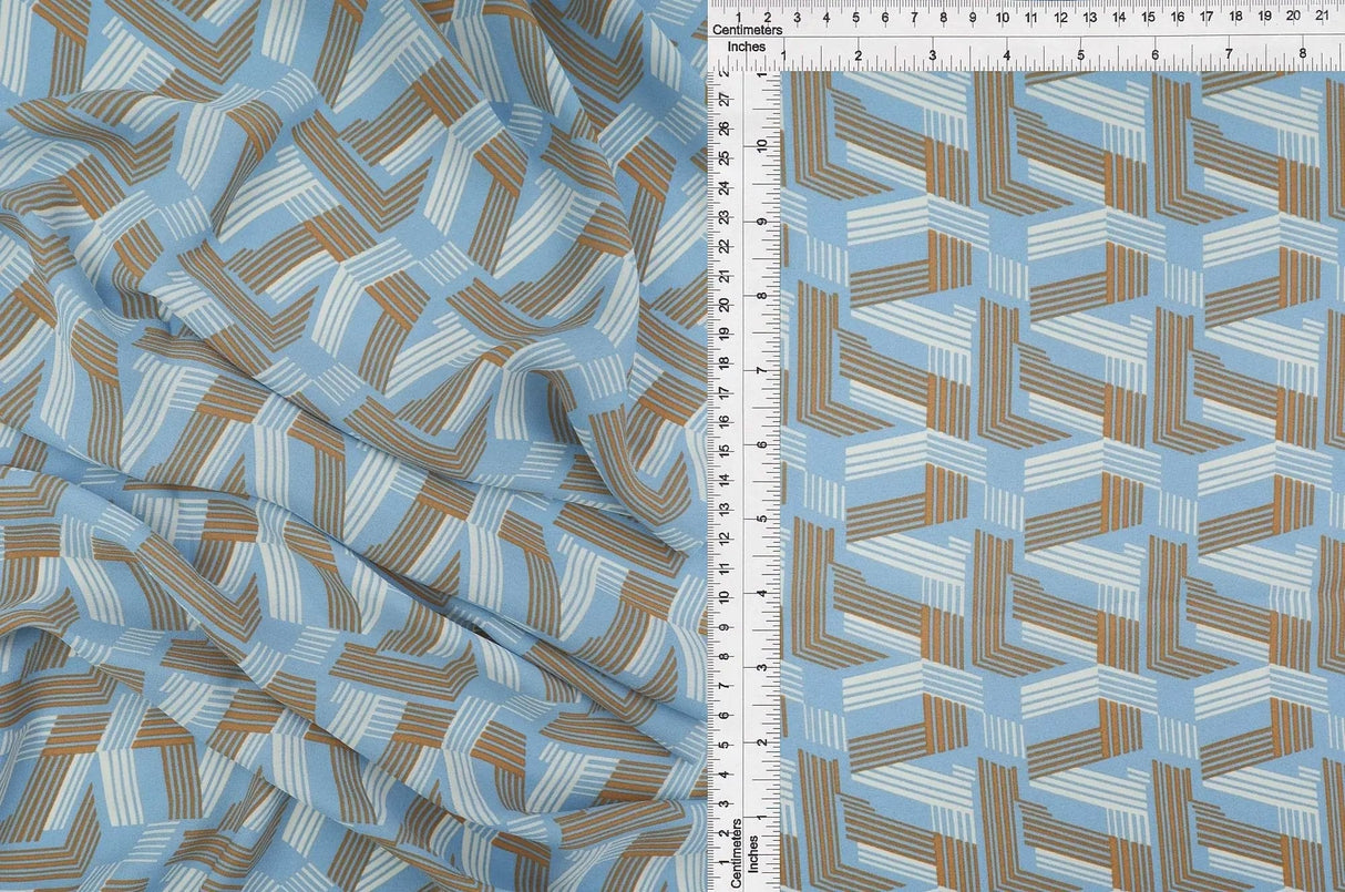1 Yard Wool Dobby Geo Print Fabric, 57/58'' Wide 100% Polyester