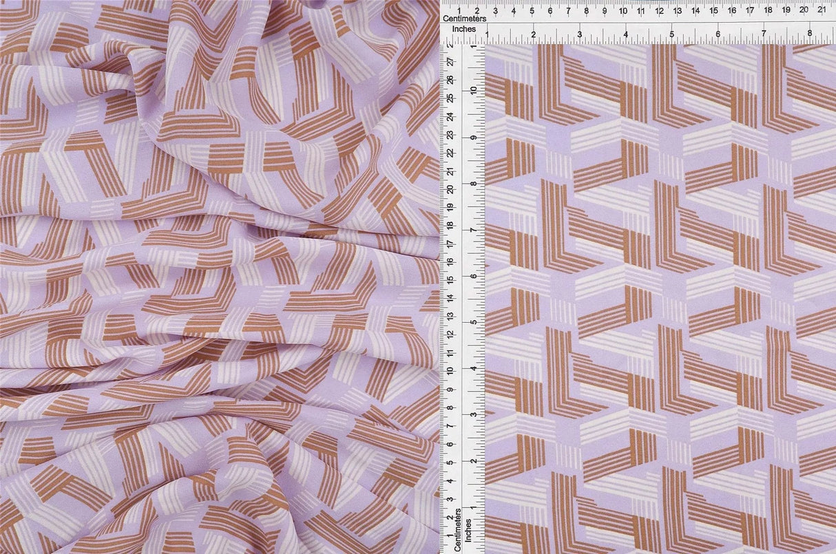 1 Yard Wool Dobby Geo Print Fabric, 57/58'' Wide 100% Polyester