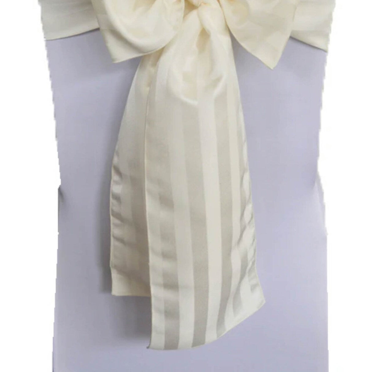 10 Pieces Ivory Striped Jacquard Polyester Chair Sashes 7.5"x108" for Elegant Events