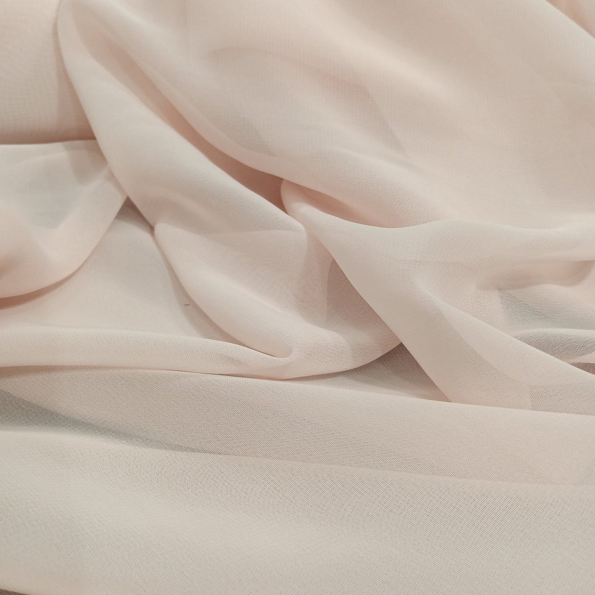1 Yard Rose Powder Chiffon Fabric 60" Wide Lightweight Sheer Material 100% Polyester Bridal & Formal Wear
