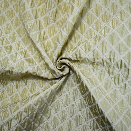 1 Yard Pistachio Beige Diamond Trellis Matelasse Decorating Fabric Upholstery 51 Inches Width