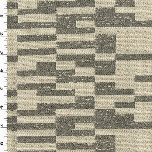1 Yard Beige Gray Textured Tile Damask Home Decorating Fabric Upholstery 56 Inches Width