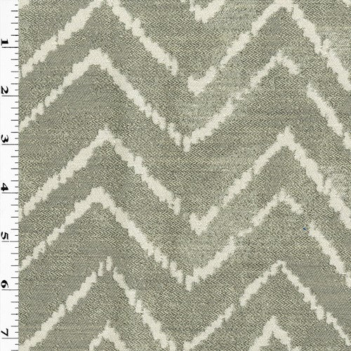 1 Yard Gray White Abstract Chevron Jacquard Home Decorating Fabric Upholstery 57 Inches Width