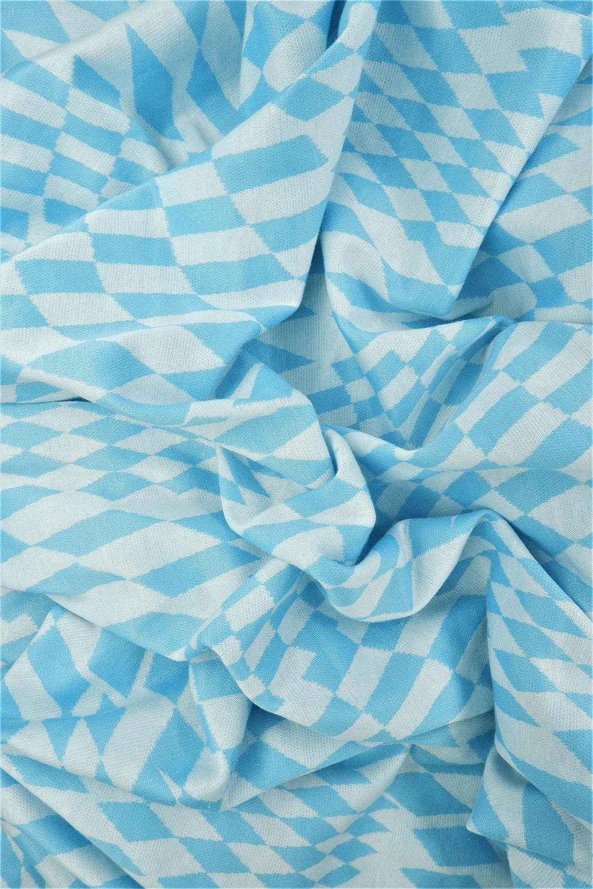 Double Knit Jacquard Checker Fabric Stretch Checkered Knit, 58/60" Wide
