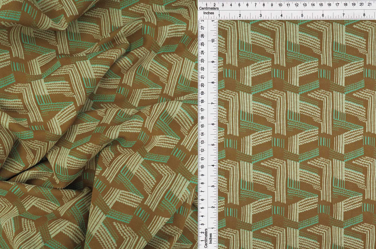 1 Yard Double Knit Jacquard Geo Fabric Stretch Polyester Spandex 58/60 Inches Wide