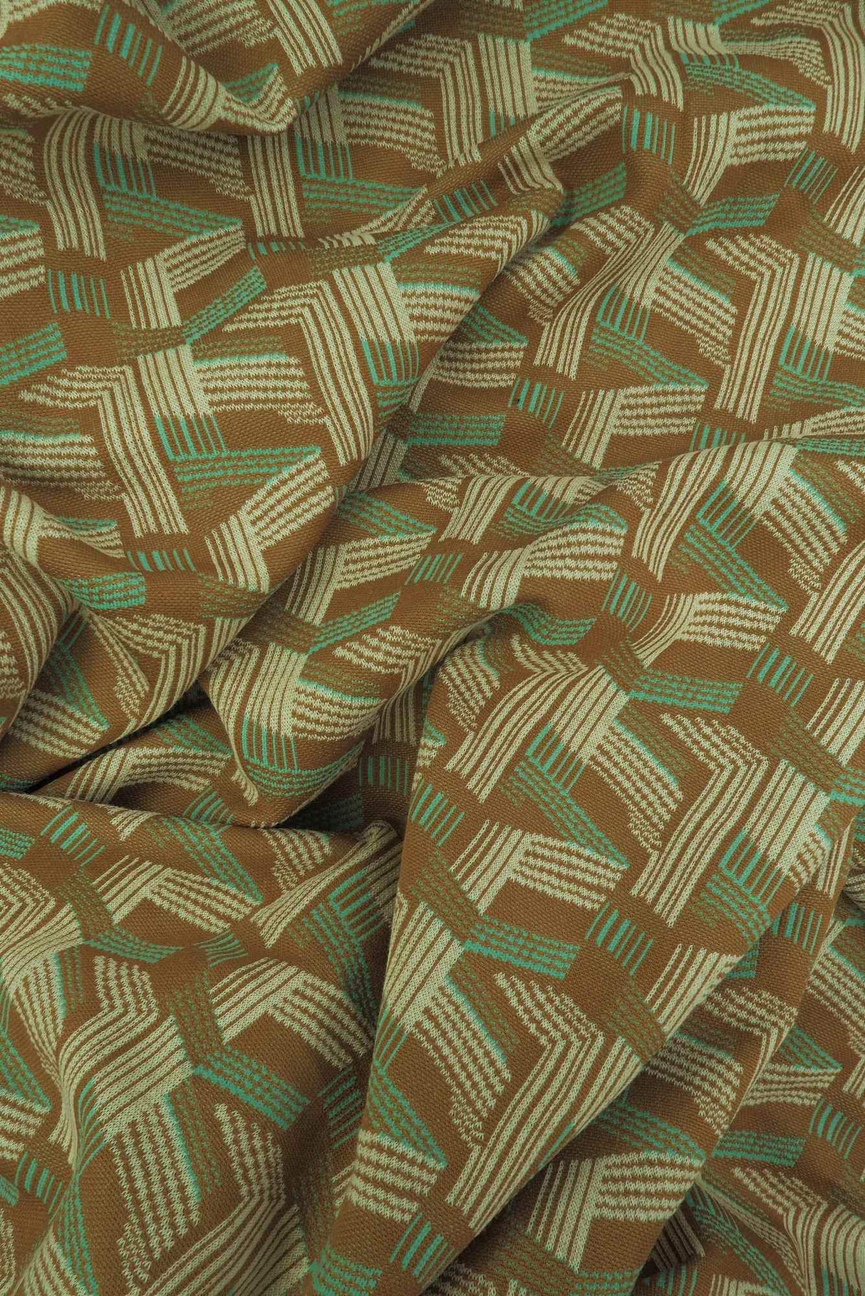 1 Yard Double Knit Jacquard Geo Fabric Stretch Polyester Spandex 58/60 Inches Wide