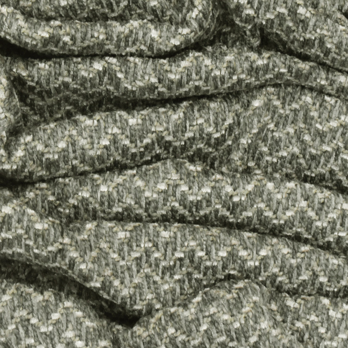 1 Yard Smoke Gray Beige Multi Chevron Wave Chenille Textured Decorating Fabric Upholstery 58 Inches Width