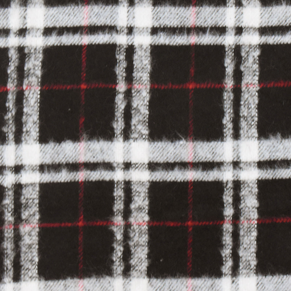 1 Yard Black Red White Plaid Brushed Back Twill Woven Fabric Suits Jackets 60 Inches Width