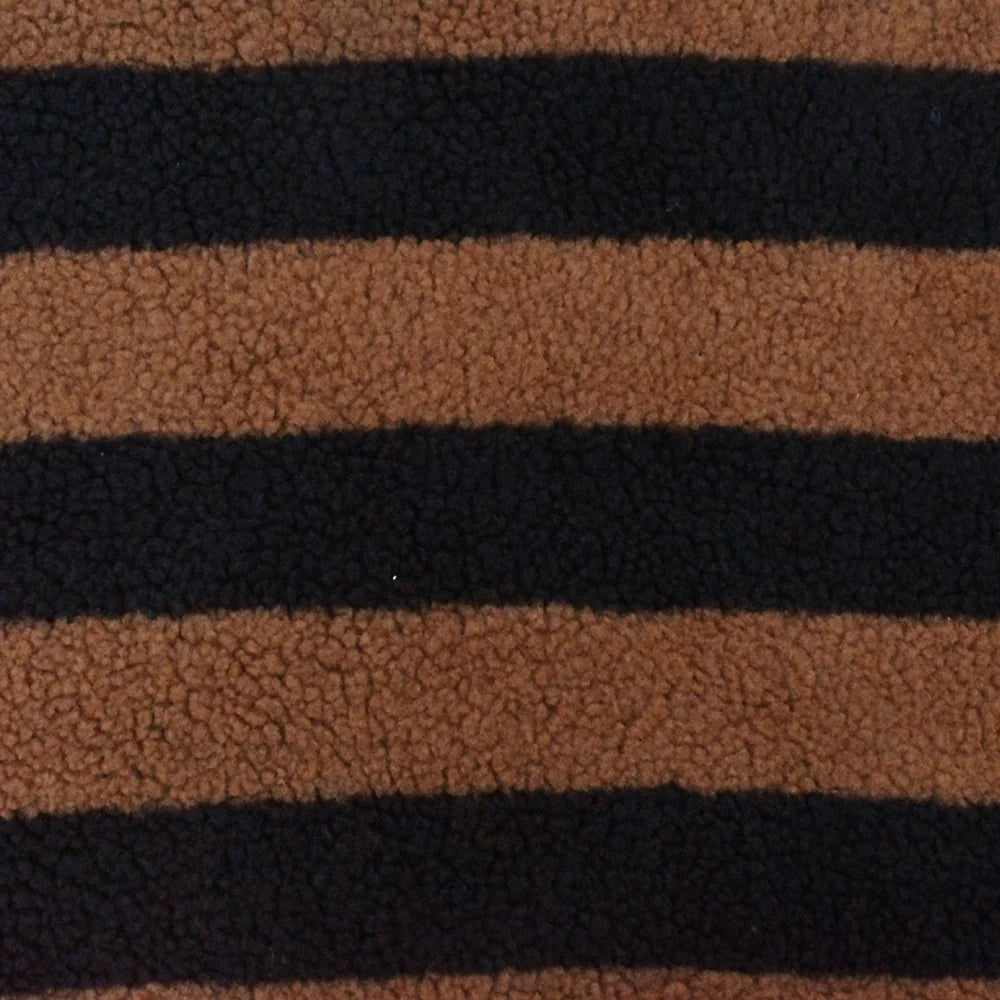 1 Yard Brown Black Stripe Fleece Sweatshirt Knit Fabric Activewear Jackets 61 Inches Width