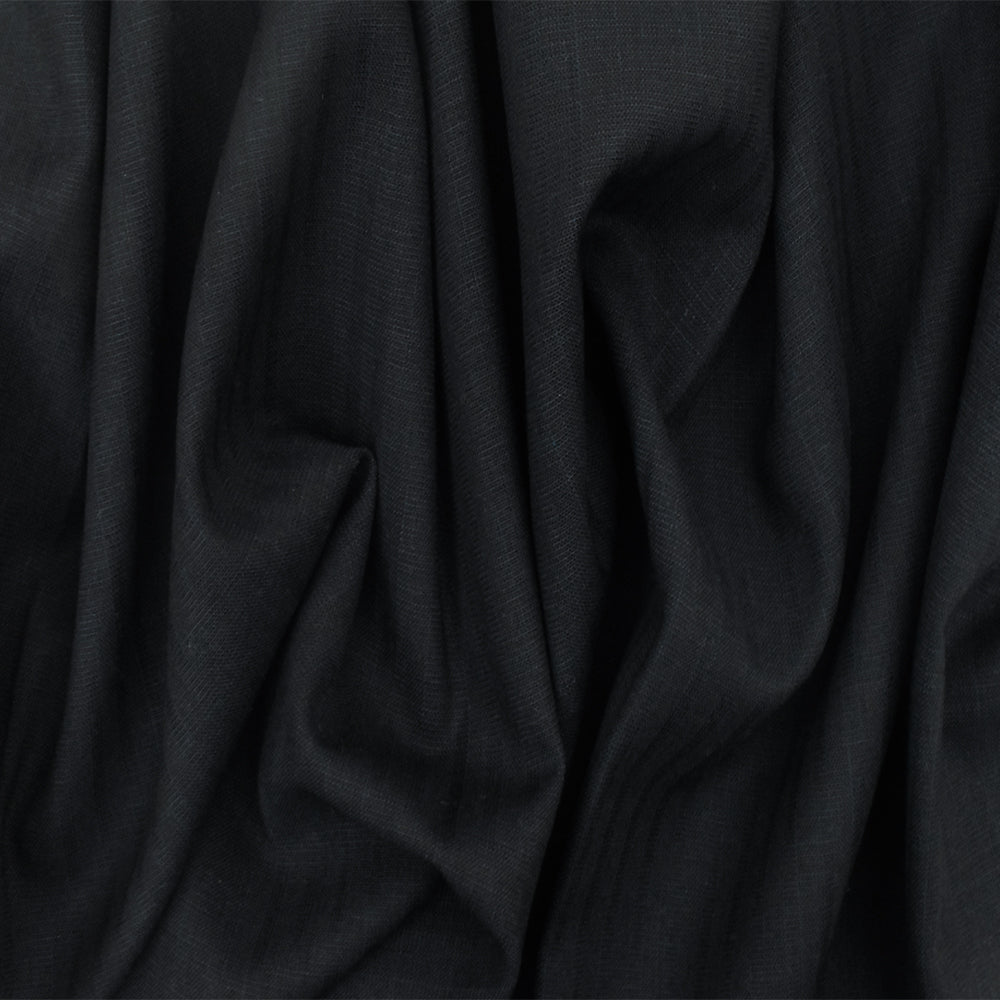 1 Yard Black Deep Blue Cross Hatch Tropical Acrylic Wool Woven Shirting Fabric Apparel 62 Inches Width