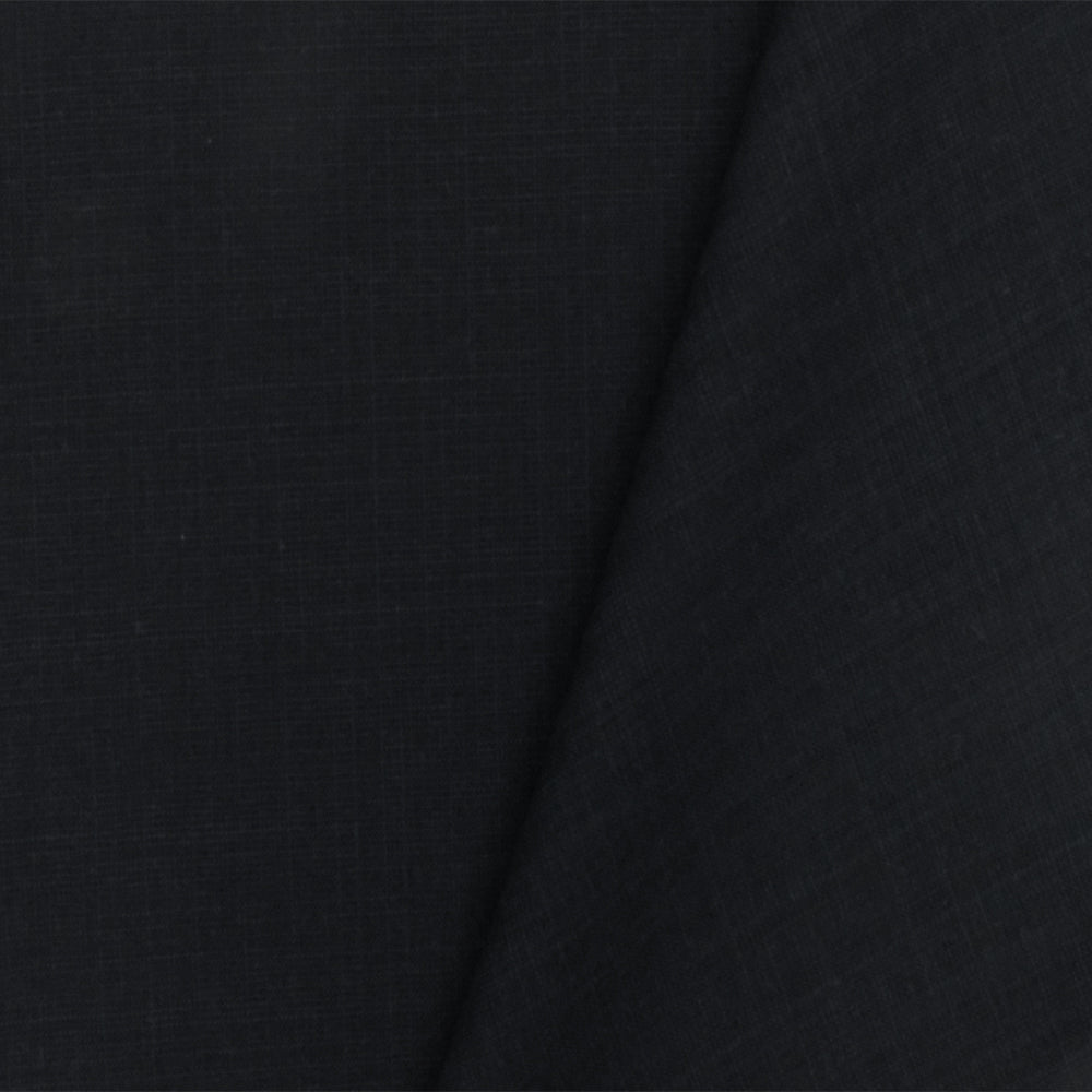 1 Yard Black Deep Blue Cross Hatch Tropical Acrylic Wool Woven Shirting Fabric Apparel 62 Inches Width