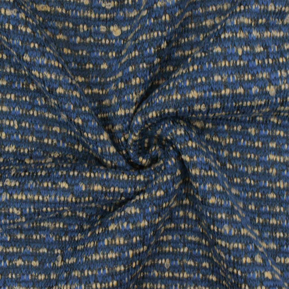 1 Yard Soft Beige Blue Texture Boucle Knit Fabric Coats Jackets 64 Inches Width