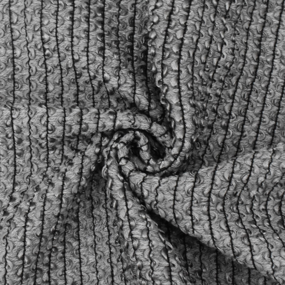 1 Yard Galaxy Gray Black Gray 3D Wave Acrylic Poly Woven Jacketing Fabric Apparel 28 Inches Width