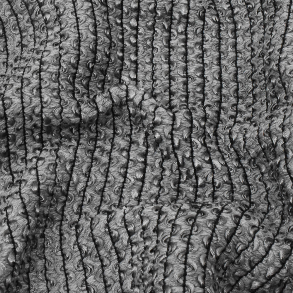 1 Yard Galaxy Gray Black Gray 3D Wave Acrylic Poly Woven Jacketing Fabric Apparel 28 Inches Width