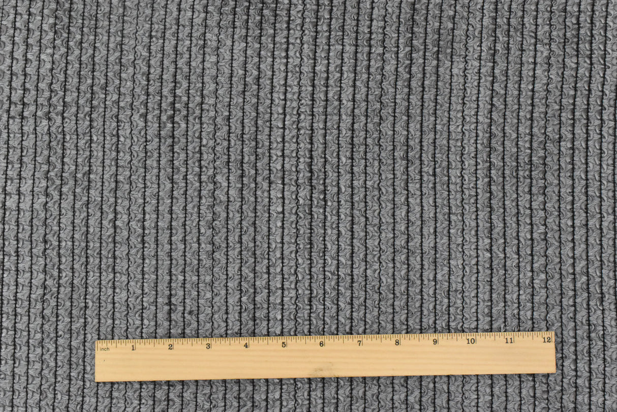 1 Yard Galaxy Gray Black Gray 3D Wave Acrylic Poly Woven Jacketing Fabric Apparel 28 Inches Width