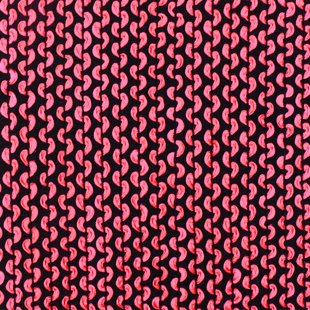 1 Yard Neon Red Black 3D Wave Acrylic Poly Woven Jacketing Fabric Apparel 28 Inches Width
