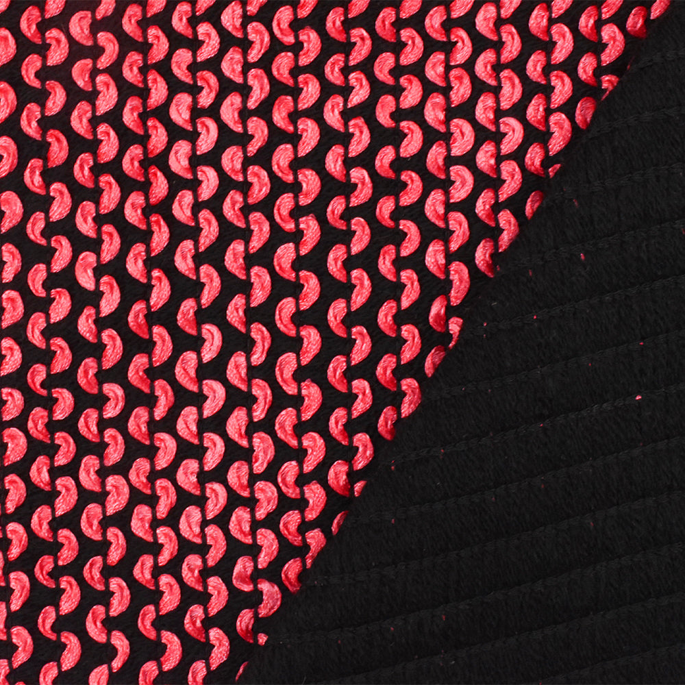 1 Yard Neon Red Black 3D Wave Acrylic Poly Woven Jacketing Fabric Apparel 28 Inches Width