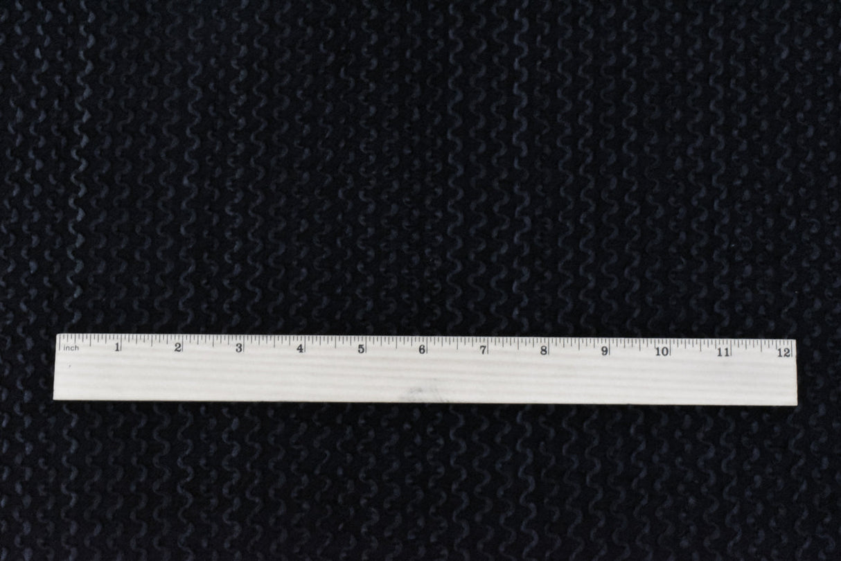 1 Yard Obsidian Black 3D Wave Acrylic Poly Woven Jacketing Fabric Apparel 28 Inches Width