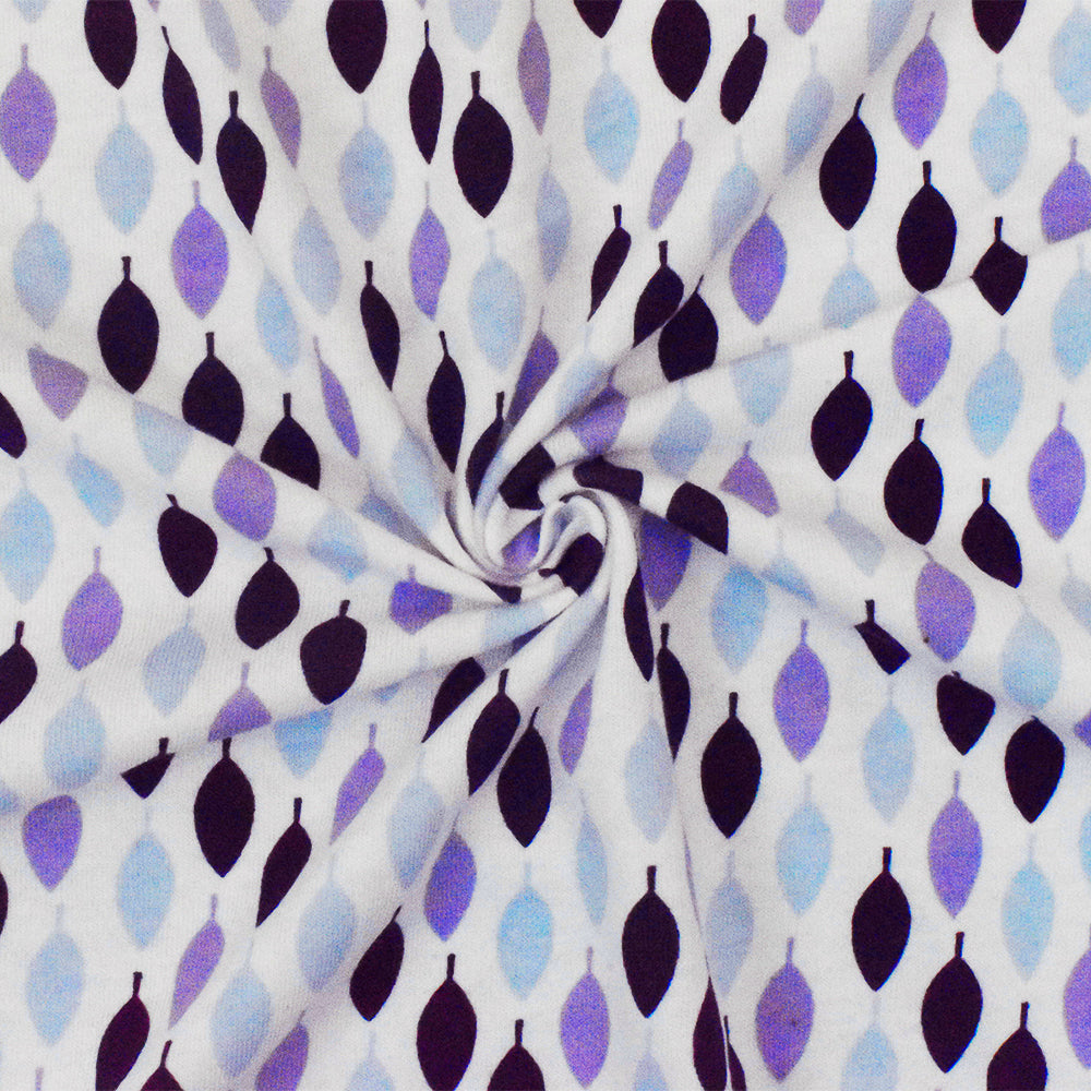 1 Yard Multi-Color Leaf Pattern Cotton Spandex Stretch Jersey Knit Fabric 58 Inches Width