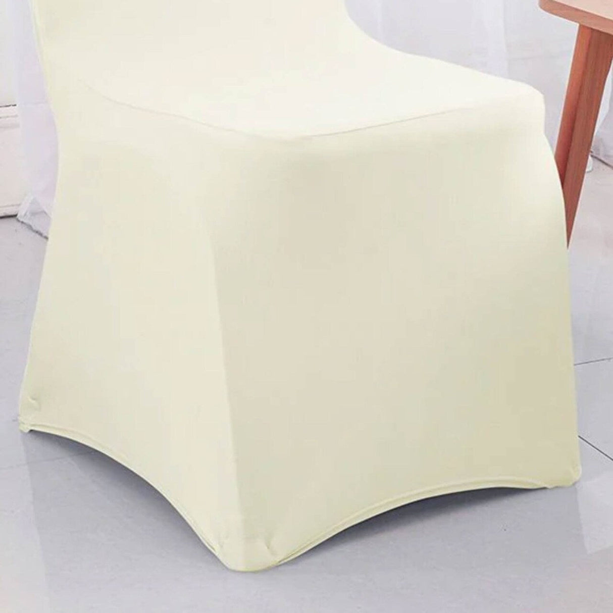 1 Piece Spandex Banquet Chair Cover Ivory Stretch Wrinkle Resistant Elegant Event Decor
